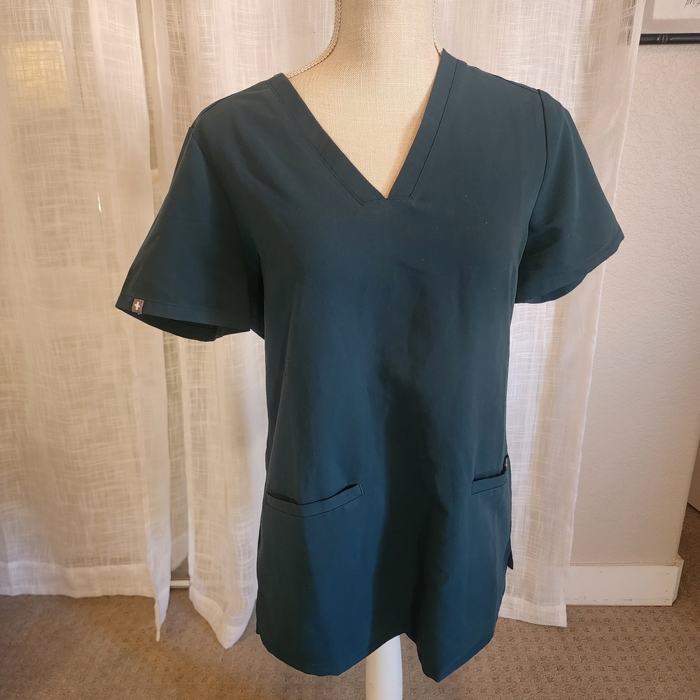 Figs Catarina Womens Scrub Top Small Green Medical Nurse Uniform